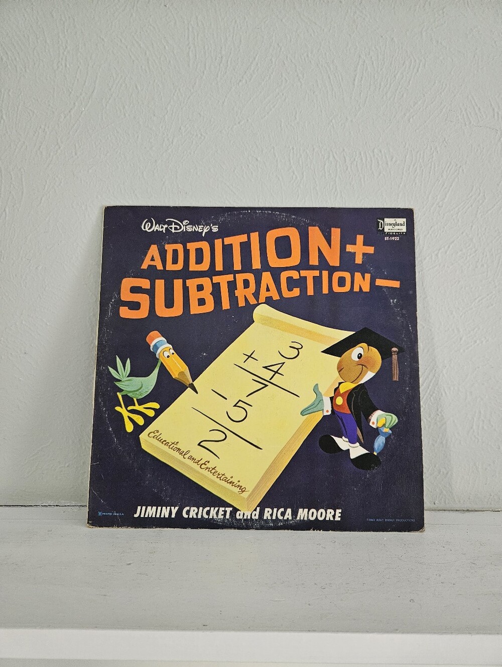 Vintage Walt Disney/Disneyland Records Addition And Subtraction Vinyl LP Record